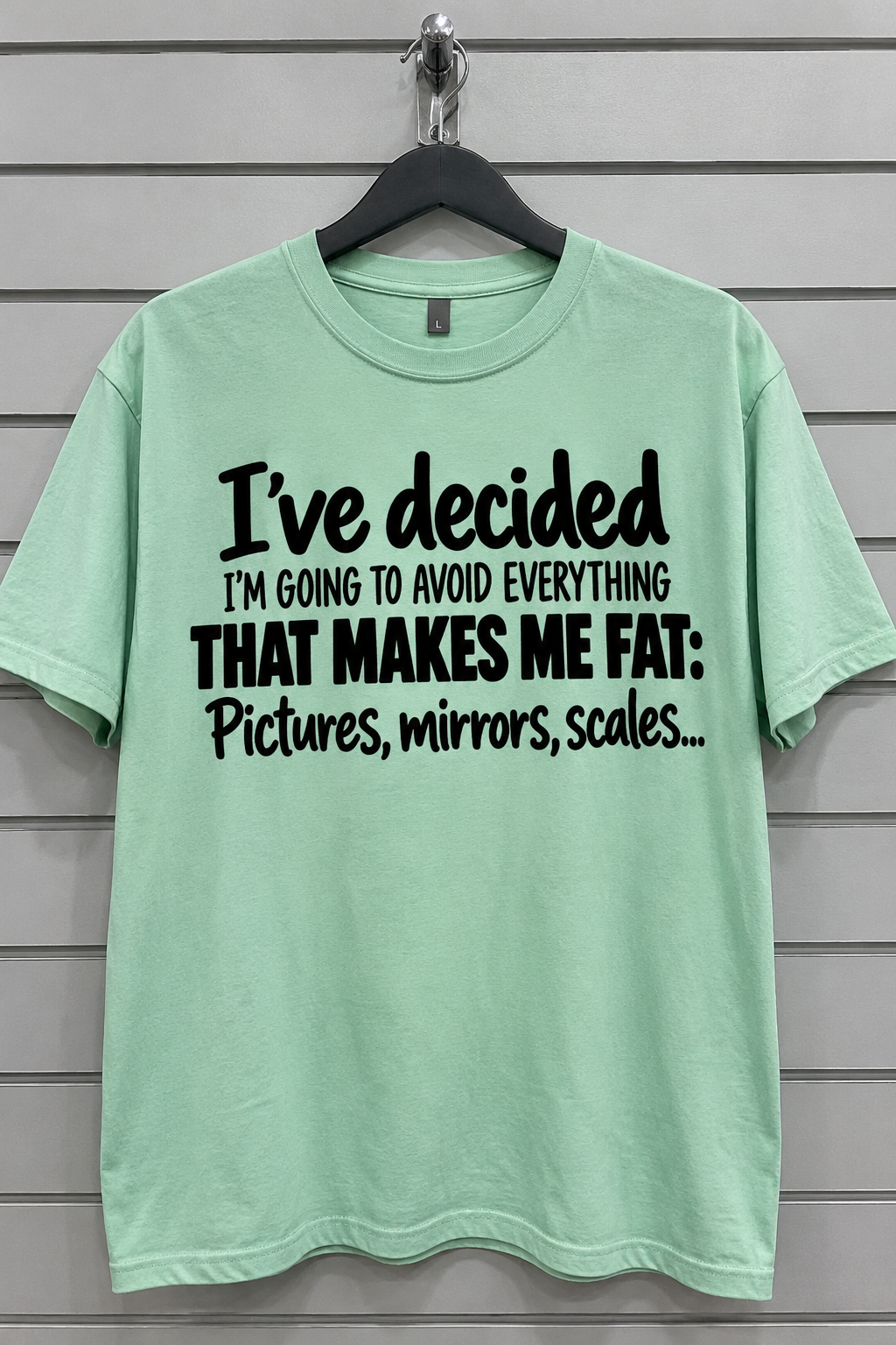 Avoiding Everything That Makes Me Fat Pictures Mirrors And Scales T-Shirt
