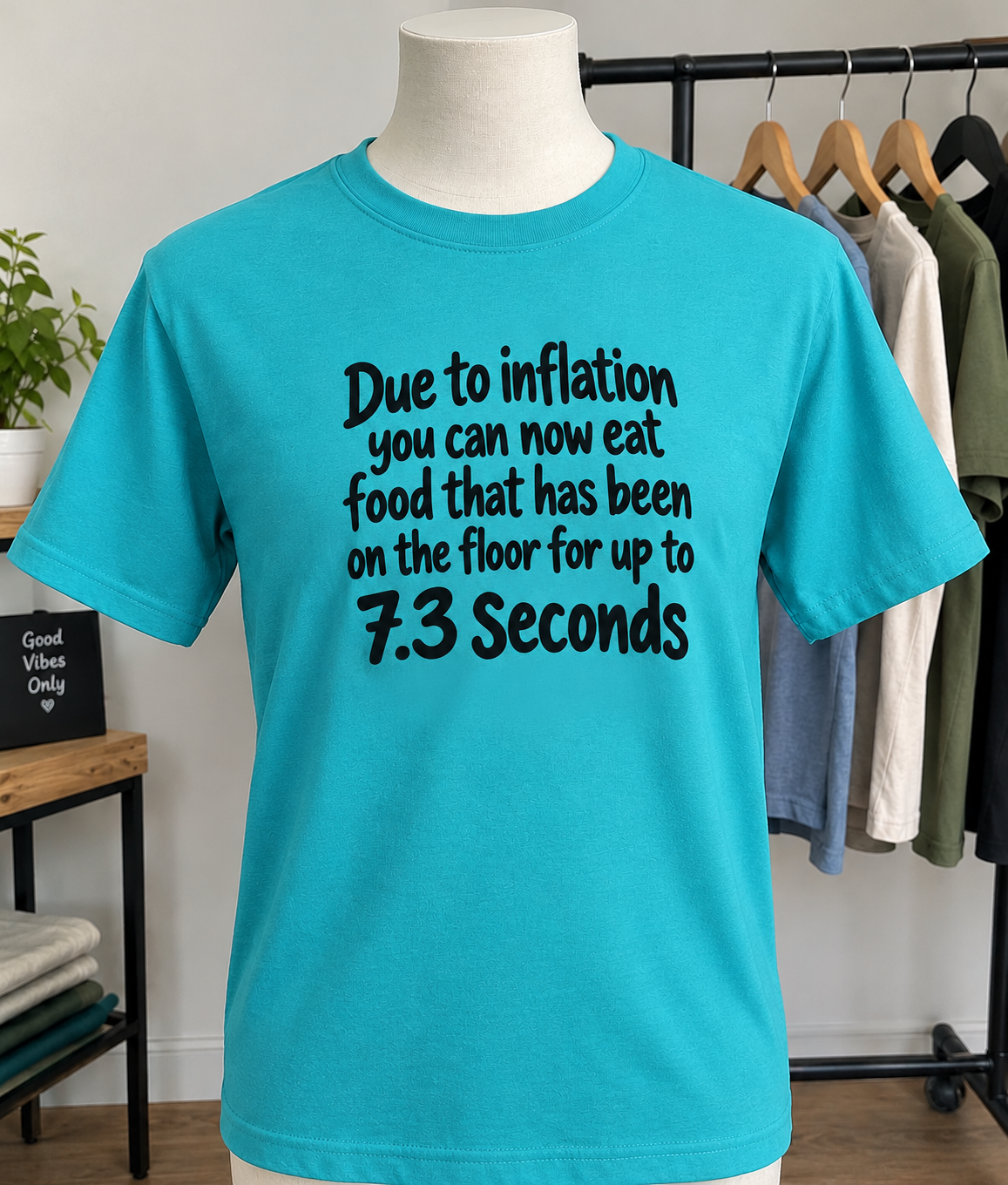 Due To Inflation The 5-Second Rule Is Now 7.3 Seconds T-Shirt