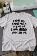 I Might Not Know Math Very Well But I Know A Bitch When I See One T-Shirt