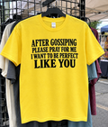 After Gossiping, Please Pray For Me I Want To Be Perfect Like You T-Shirt