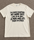 Counting Workdays Like Jail Time Two More Wake-Ups Then I'm Free T-Shirt