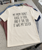 My Mom Didn't Raise A Fool If She Did It Was My Sister T-Shirt