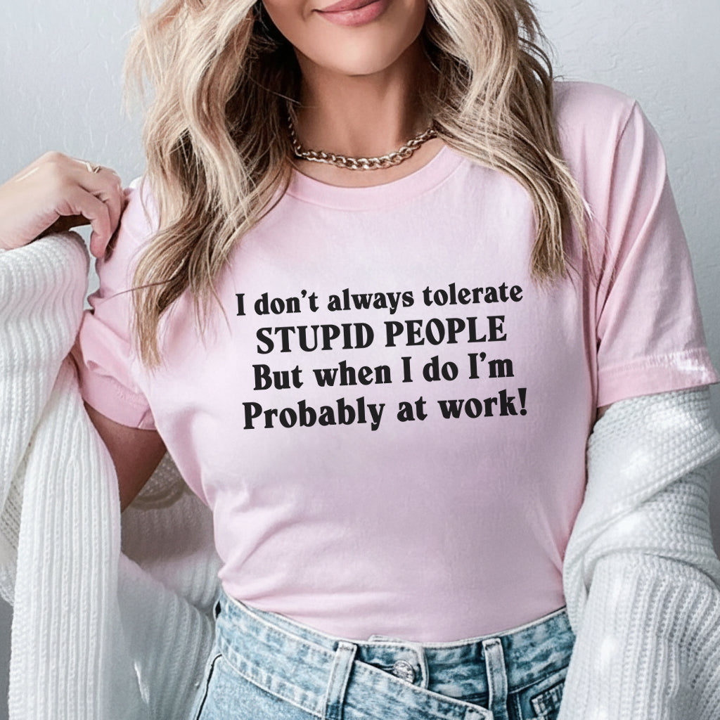 I Don’t Always Tolerate Stupid People But When I Do, I’m Probably at Work T-Shirt