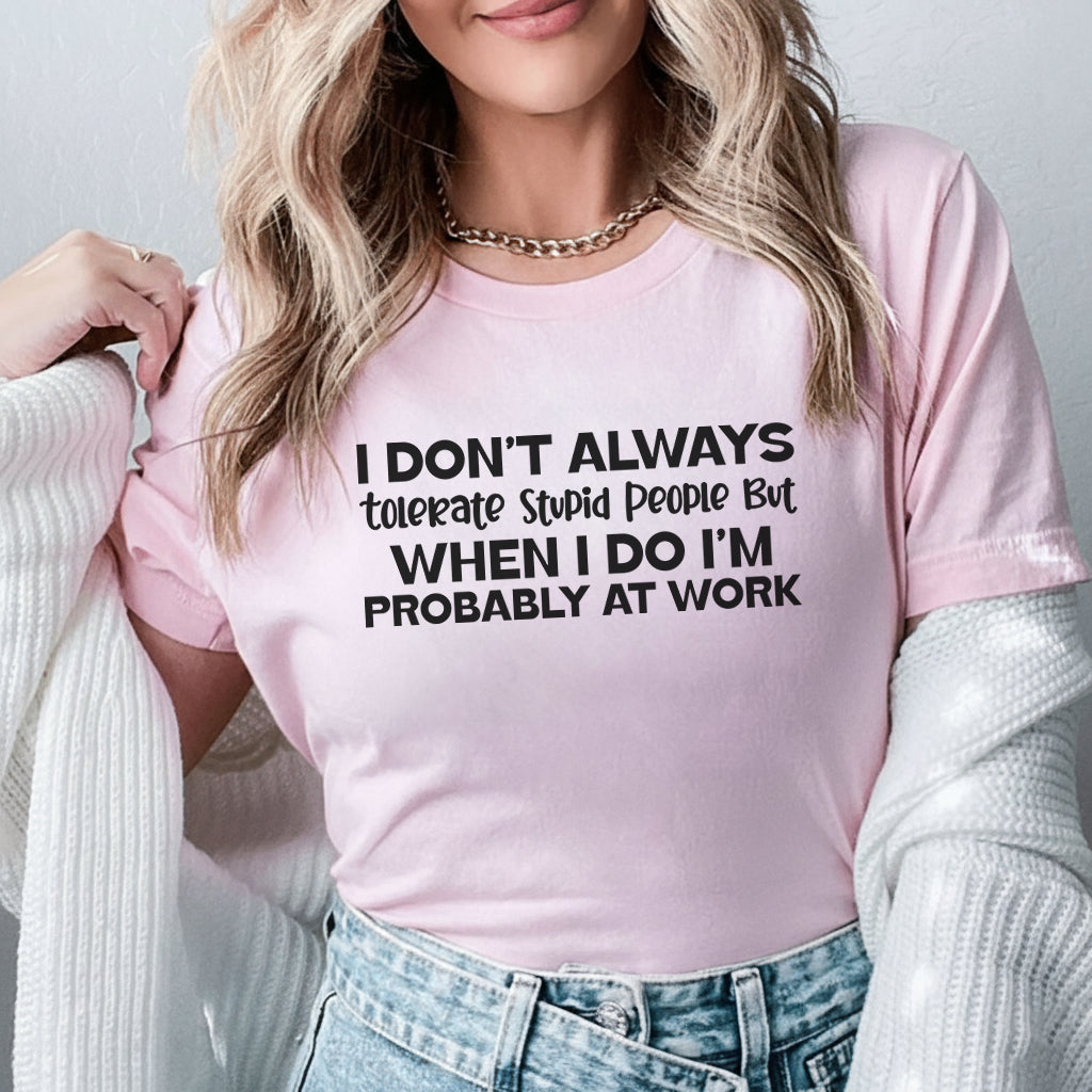 I Don’t Always Tolerate Stupid People But When I Do, I’m Probably at Work T-Shirt