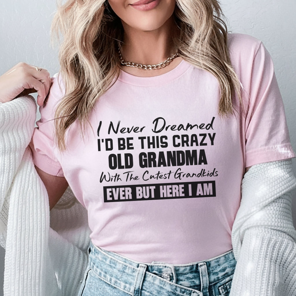 Never Dreamed I’d Be This Crazy Old Grandma With the Cutest Grandkids Ever But Here I Am T-Shirt