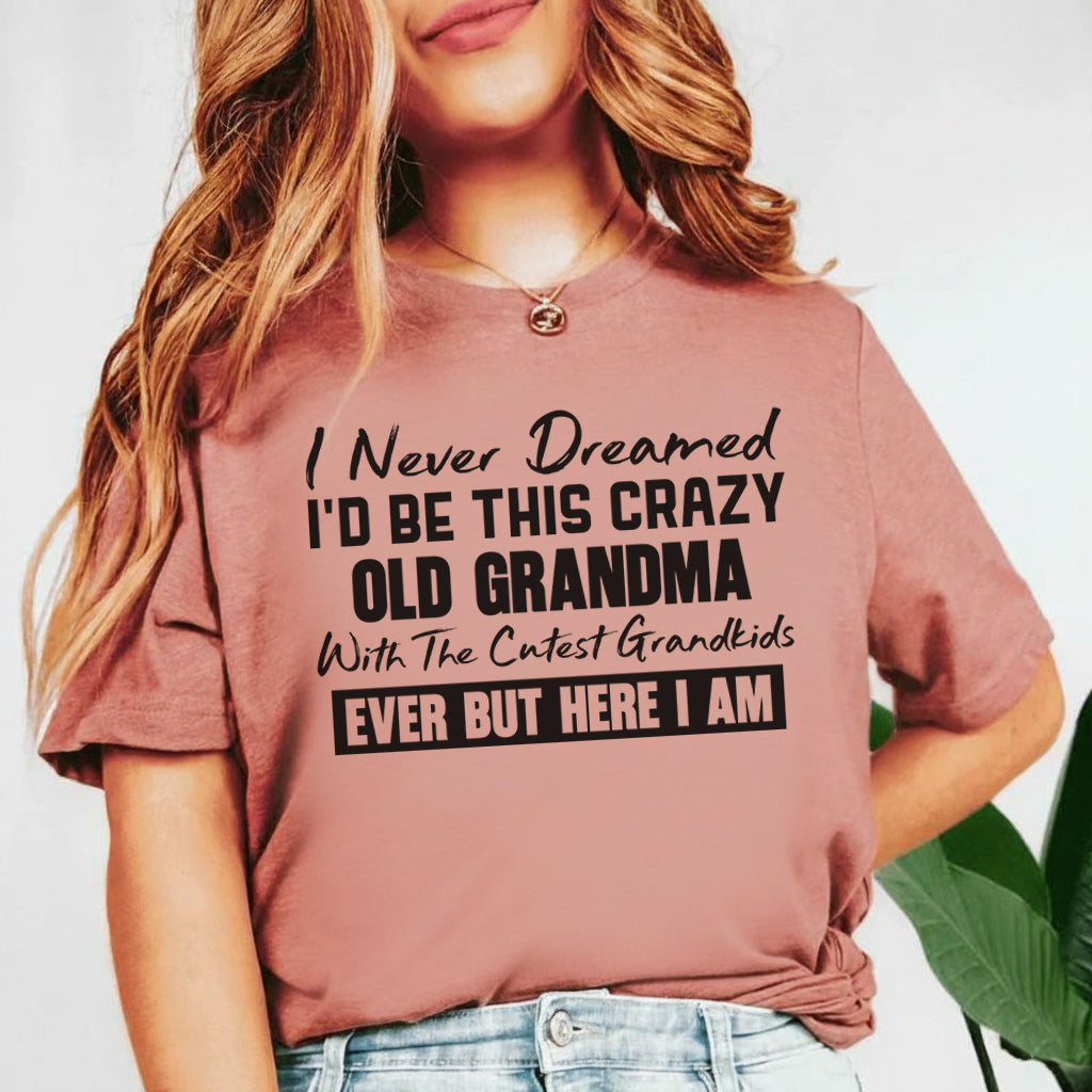 Never Dreamed I’d Be This Crazy Old Grandma With the Cutest Grandkids Ever But Here I Am T-Shirt